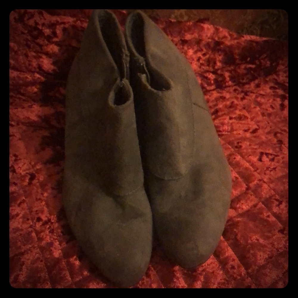 Grey ankle booties
